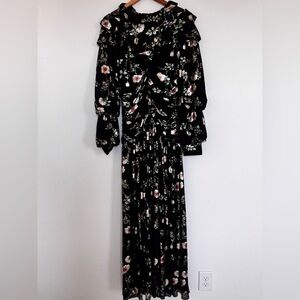 Current Air Black Floral Long Sleeve Dress